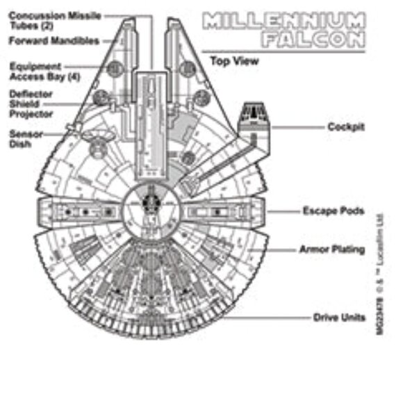 New Star Wars Millennium Falcon Schematics Sketch 11 oz. Mug - Picture 5 of 5